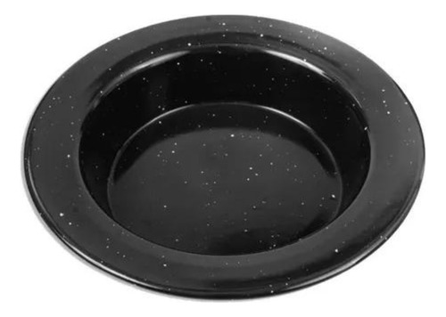 Plato Enlozado Hondo Chacarero 24cm Cocina Parrilla X12 Uni Negro Liso