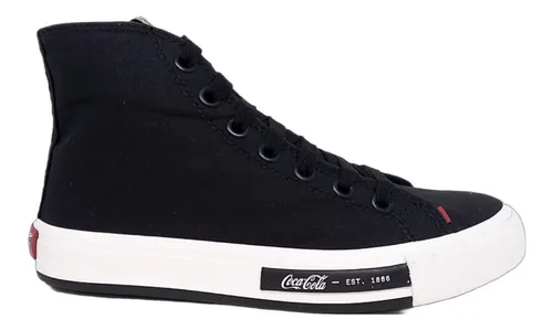 Tenis coca cola feminino preto sales cano alto
