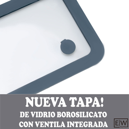 Juego 3 Refractarios Recipientes Con Tapa De Vidrio Easyware