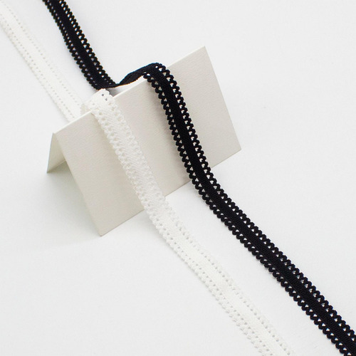 Cinta De Encaje Elástico De 10 Yardas (12 Mm) De Negro