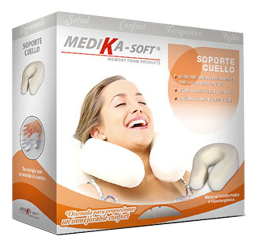 Almohada De Viaje Memory Foam Medika Soft Color Blanco