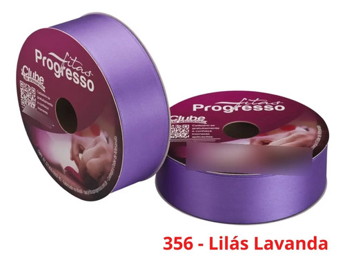 Fita de Cetim Lilás Lavanda 38mm 50m Progresso Nº9 Artesanato