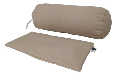 Kit Bolster Cervical + Almohadilla Ocular Beige