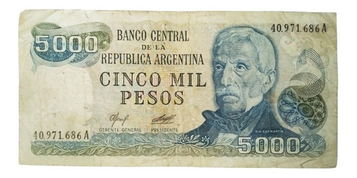 Billete 5000 Pesos A - Argentina 1978 - Bottero 2465b