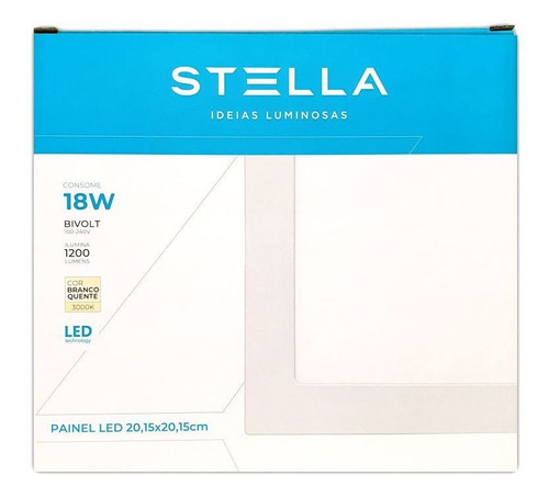 Imagem 2 de 5 de Painel Led De Embutir 18w 3000k Stella Sth9953q/30