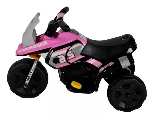 Mini Moto Elétrica Infantil Triciclo Criança Bateria 6V Importway BW002-R  Rosa Polícia Bivolt - BEST SALE SHOP