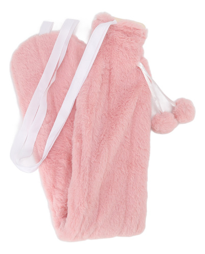 Bolsa De Agua Caliente De Caucho Rosa De 2000 Ml Con Forma D