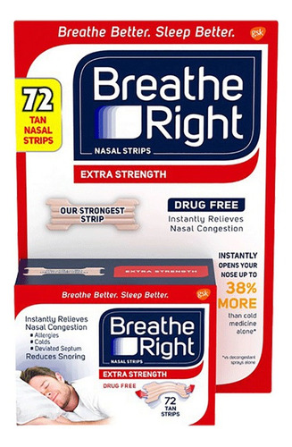 Breathe Right - Dilatador Nasal Extra 72 Unid