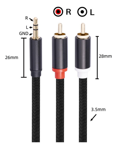 // Rca A 3,5 Mm Y Splitter Altavoz Audiophiles 1,8 Millones
