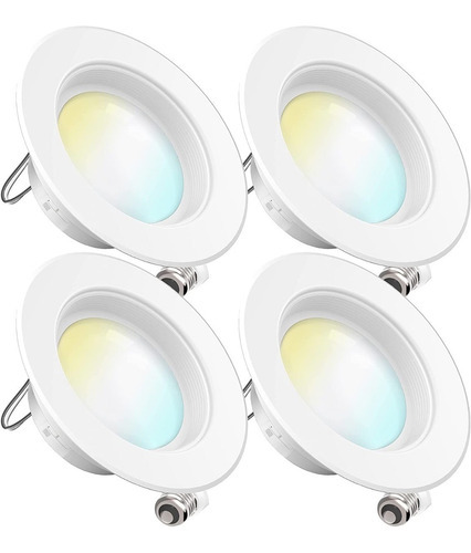 Luces Led Empotrable De 4 Pulgadas, Sunco Lighting Paq. 4 Un Color Blanco