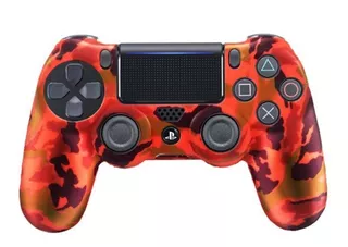 Funda Para Mando Ps4 Dualshock 4 Protector Rojo Camuflado