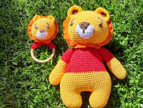 Imagen 5 de 5 de Leopoldo El León Amigurumi - Muñeco De Apego - Crochet