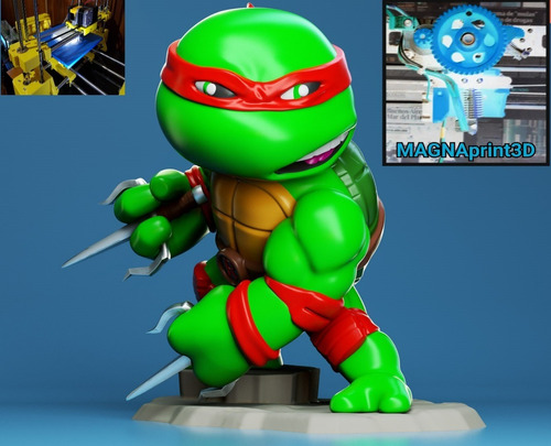 Tortuga Ninja Raphael Chibi 18cm Impresión 3d / Oferta !!!!!