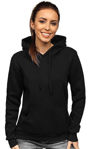 Imagen 6 de 10 de Pack X2 Buzo Canguro Capucha Hoddie Mujer Frisado Invierno