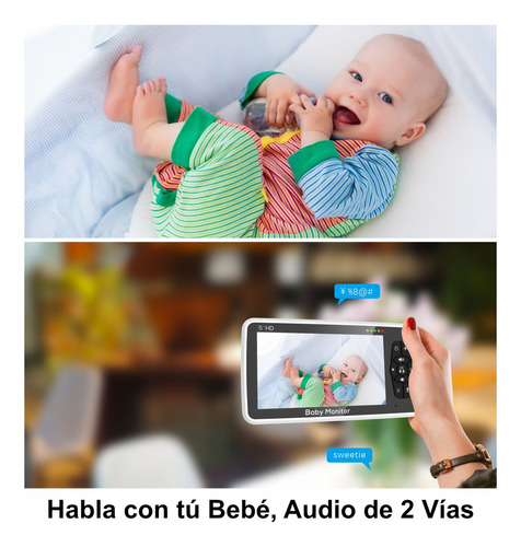 Camara Robotica Ptz Para Monitor De Bebe Zinker Color Blanco