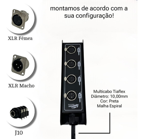 Multicabo Com Medusa 4 Vias Cabos Aquarius - 10 Metros