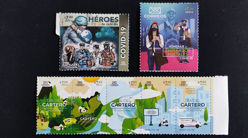 Mexico 2020 Covid 19 Timbres Postales Alusivos Set Mint Nh