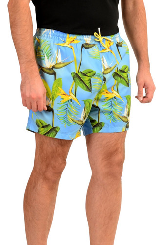 Short Hugo Boss Azul Con Flores Para Hombre- Original
