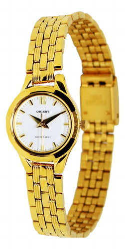 Reloj Orient Cuarzo De Dama Aub61001w0 Metal Dorado 20 Mm