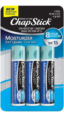 Chapstick Moisturizer Cool Mint Lip Balm Spf 15 3 Produtos