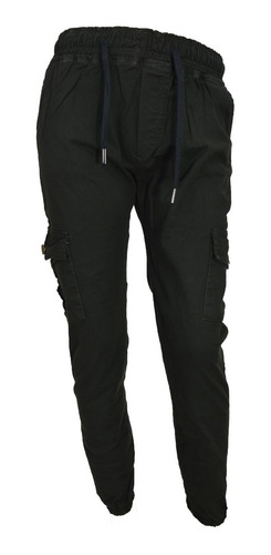 Imagen 1 de 3 de Pantalon Cargo Niños Gabardina Elastizada Jogger Bolsillos