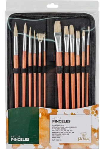 Set Pincel Da Vinci Cerda Natural Largo X12 Serviciopapelero