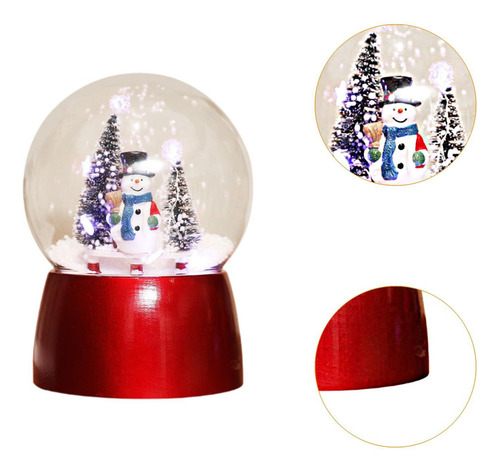 Bola De Nieve Iluminada Para Decoración Navideña, Regalo