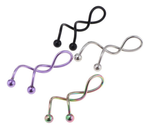 2x 4 Piezas De Material Acero Inoxidable Pulido 14g Anillos