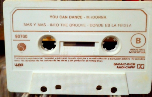 Madonna You Can Dance 1987 Casete Nacional Perfecto Estado (Usado)