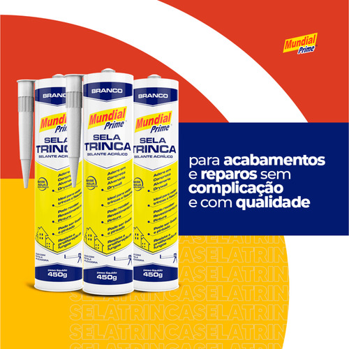 04 Sela Trincas Fissuras Rachaduras Branco Adesivo Acrílico