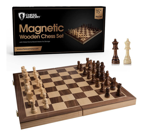 Juego De Ajedrez Magnetico De Madera De Nogal - Chess Armory