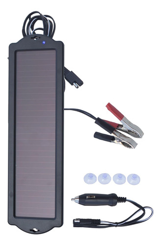Mantenedor De Batería Solar De 1.5w 12v, Negro