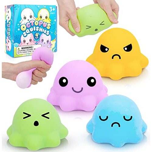 Emotion Stress Balls Octopus Squishy Ball For Adults Ki...