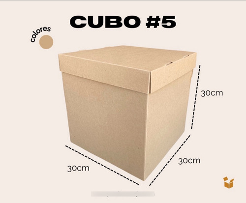 20 Cajas Cubo Kraft 30x30x30 Cm Kraft