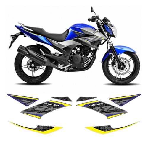 Kit Adesivos Yamanha Fazer 250 Blue Flex 2017 Todas As Cores