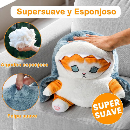 Lindo Tiburón Gato Tiburón Gato Muñeca Peluche 22 Cm