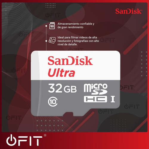 Tarjeta de memoria SanDisk SDSQUNB-032G-GN3MA Ultra con adaptador SD 32GB