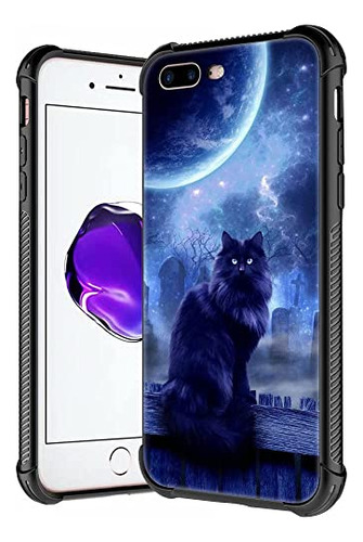 Djsok Funda Compatible Con iPhone 8 Plus Case,blue Halloween