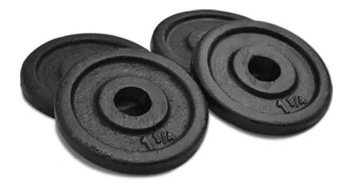 Kit Mancuerna Roscada Cromada Metal + 5kg Discos 36x3 Cm