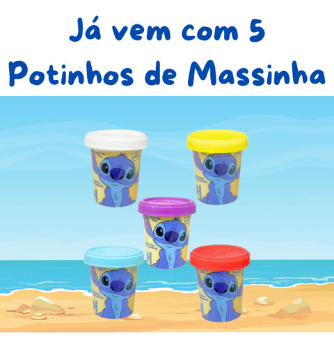 Brinquedo Massinha Sorveteria Do Stitch Com 5 Potes Cotiplás