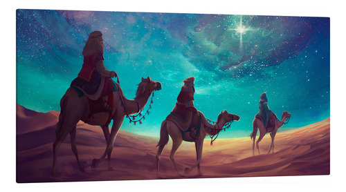 Cuadro Panorámico Reyes Magos Navidad Para El Hogar 120x60