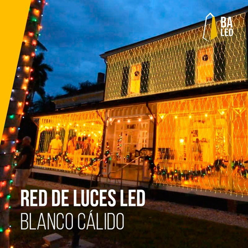 Red Luces Led Cortina Blanco Calido Navidad 220v Premium Color De Las Luces Blanco Cálido