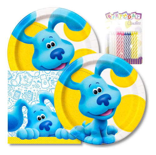 Blues Clues - Platos Y Servilletas De Feliz Cumpleanos - Pla