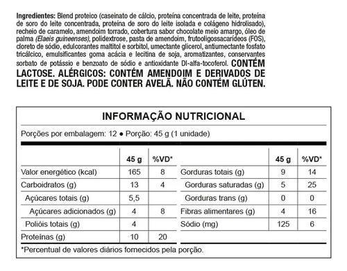 Barra De Proteína Dark Caramel Display C/12 45g Nutrata