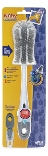 Nuby Botella De Cerdas De Silicona Suave Antiarañazos Y Ce.
