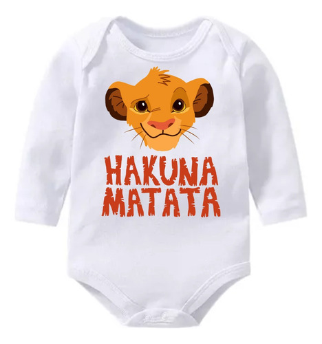 Body Bebe Hakuna Matata, Simba, El Rey León, Manga Larga.