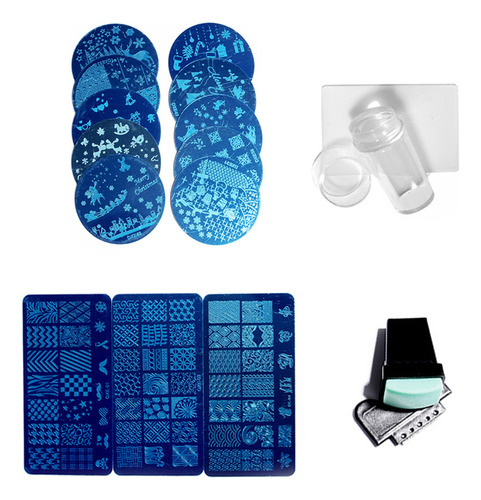 Conjunto De Raspadores Stamp Plate Stamper French Nail Art N