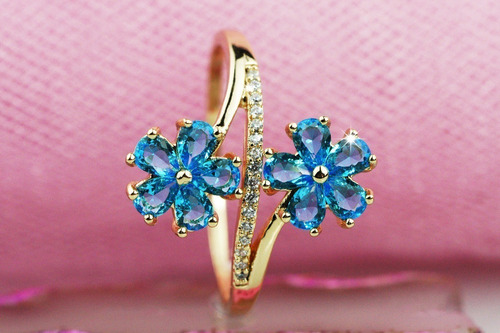 Imagen 5 de 10 de Anillos Compromiso Oro 18k Mujer Dama Flor Exquisita Moderna