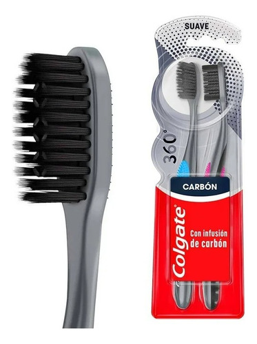 2 Pza Cepillo Dental Colgate 360° Black Protección Y Salud P