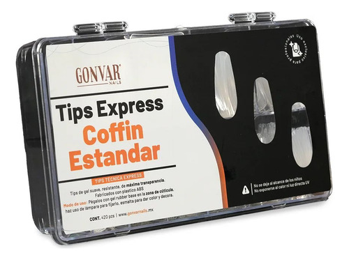 Tips Para Uñas Express Coffin Estandar Gonvar Cristal Coffin Estandar